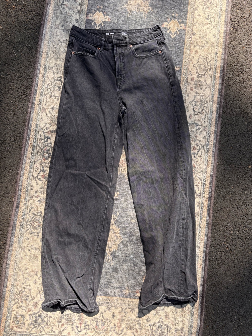 Old Navy | Black Sky-Hi Wide Leg Jeans | Size 4